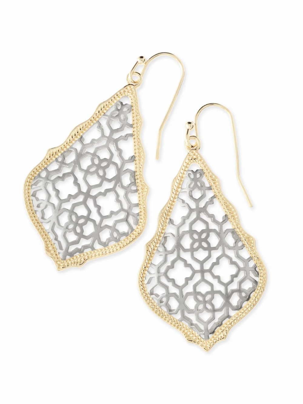 New NWT $85 Kendra Scott Addie Gold Silver Drop Earrings